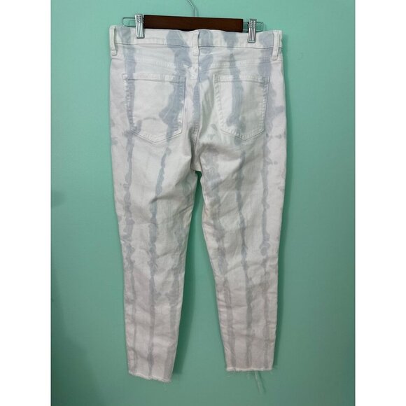 Gap Denim Womens Tie-Dye White & Light Blue True Skinny Jeans Size 10/30 - Picture 3 of 10